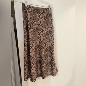 Express snake print midi skirt